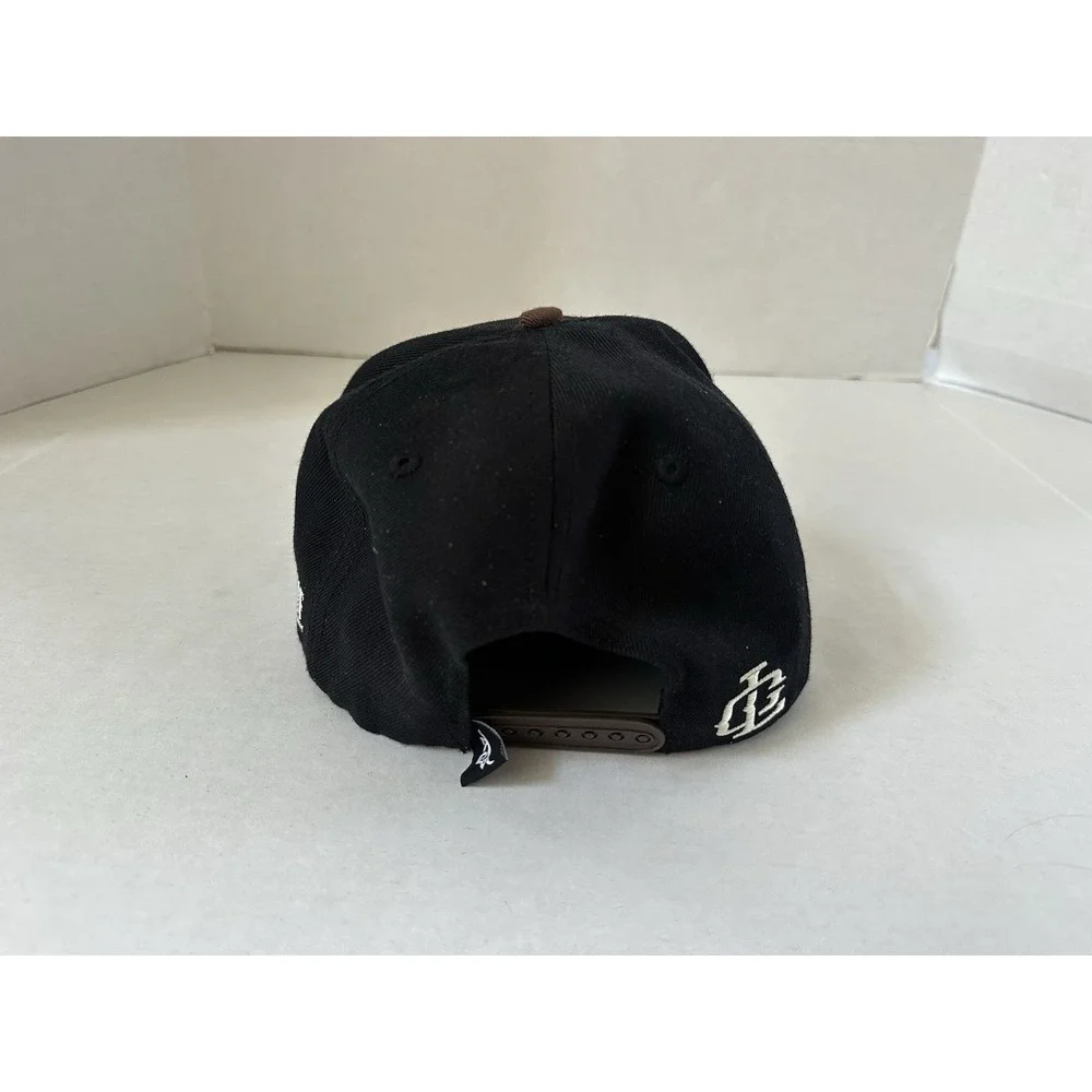 Lost Calf Natural Born Cowboy Hat Black Brown White Logo Adjustable